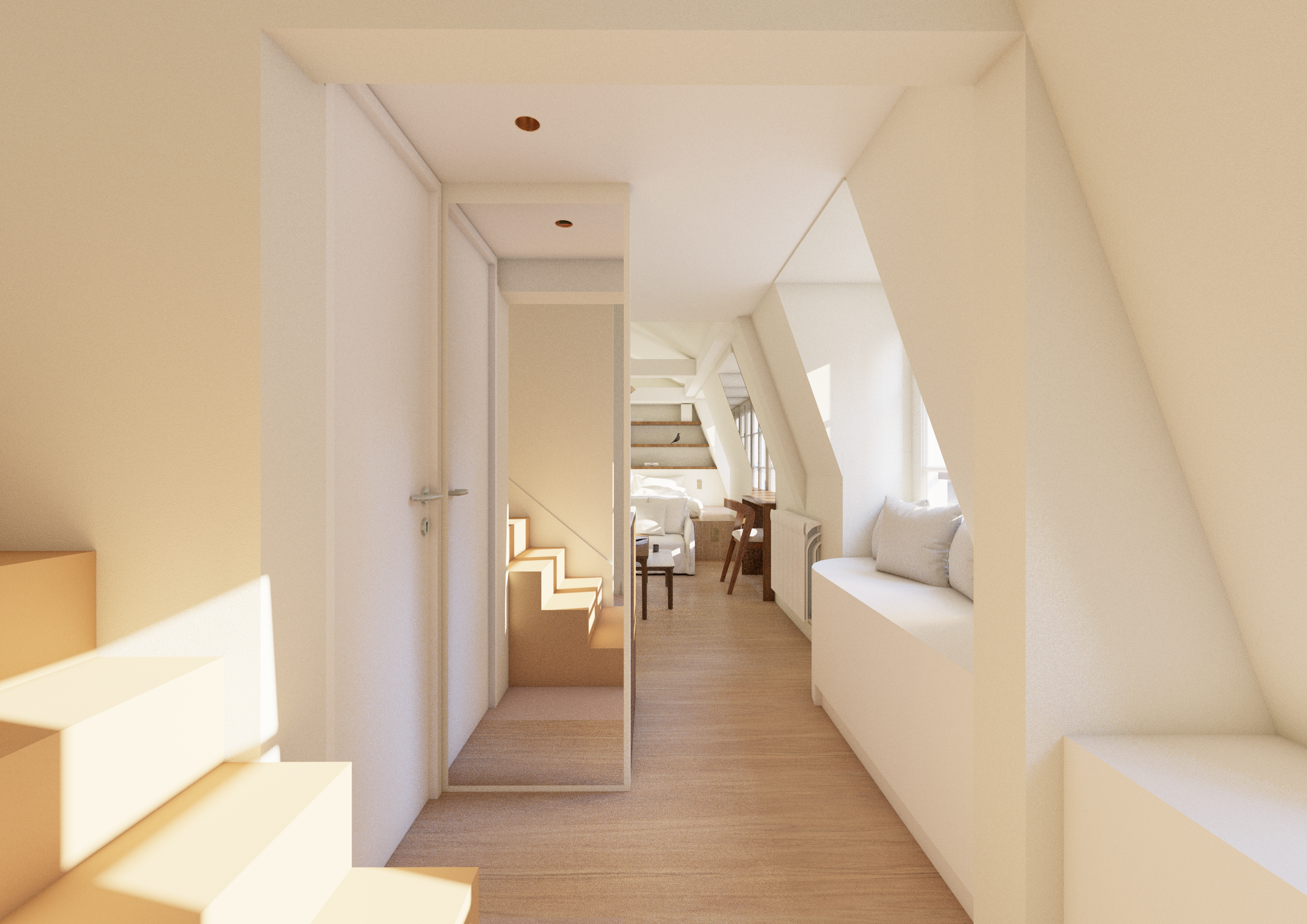 Sous les toits de Paris - Paris 1e arrondissement - Etude de projet - Projet L 