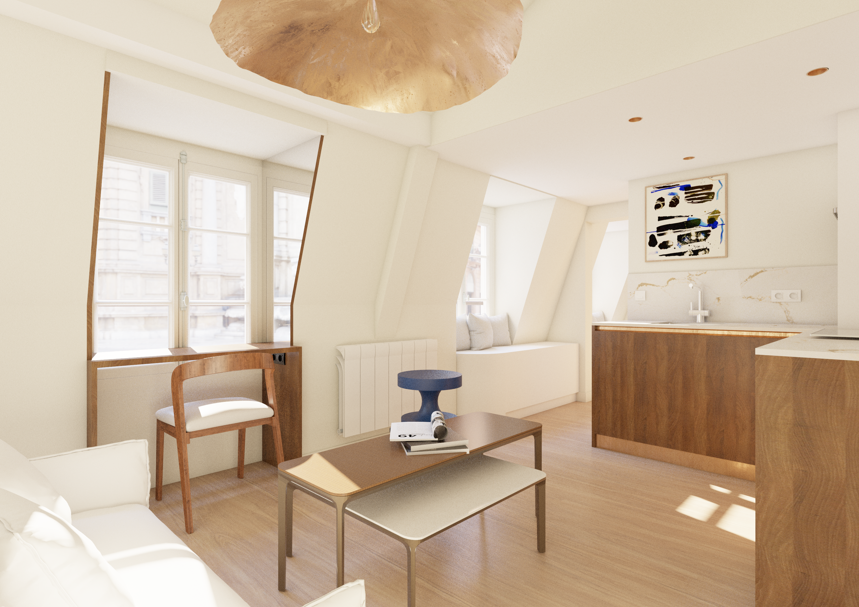 Sous les toits de Paris - Paris 1e arrondissement - Etude de projet - Projet L  - Galerie