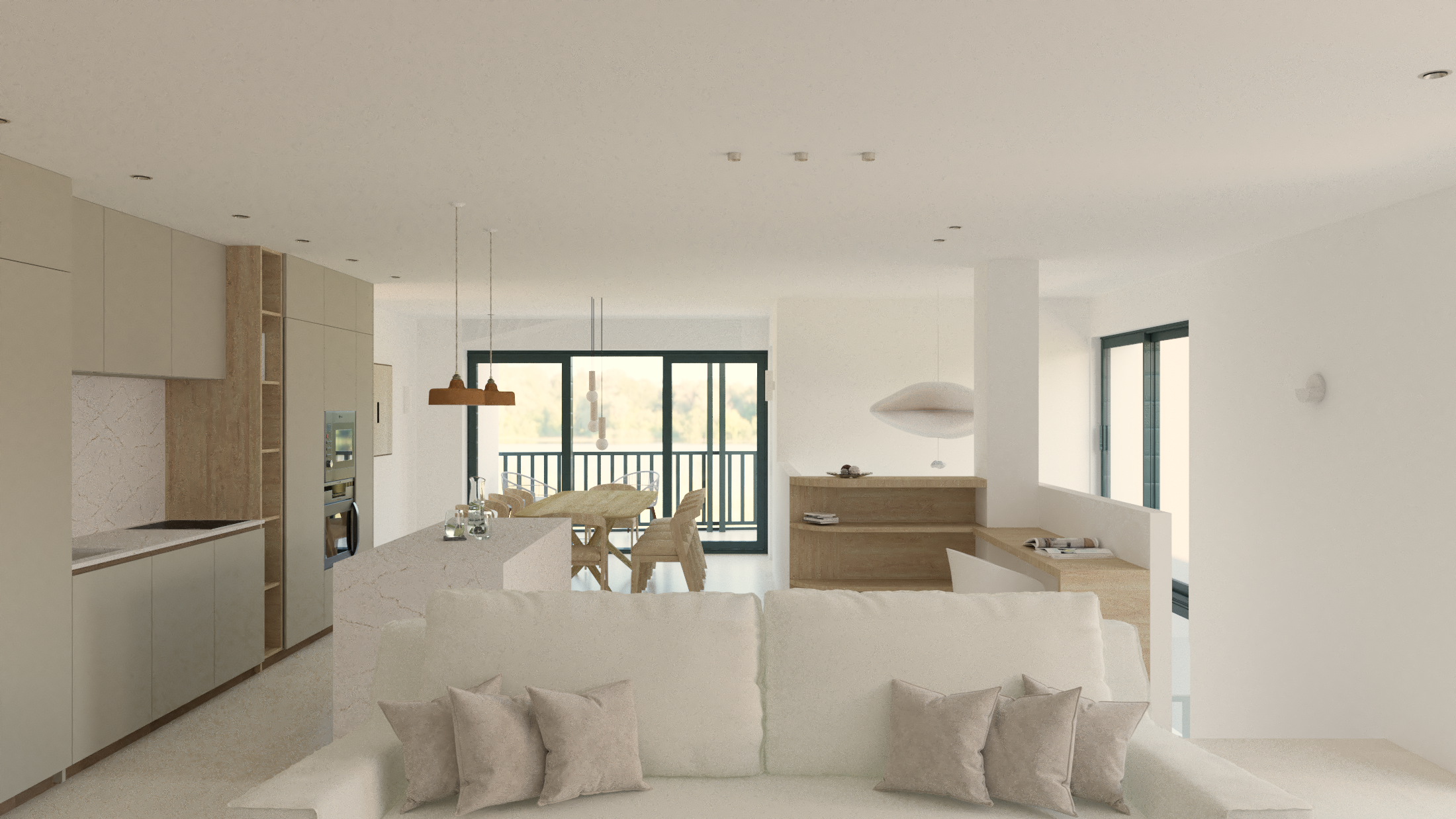 Conception et aménagement intérieur d'une villa basque neuve - Etude de projet - Biarritz 